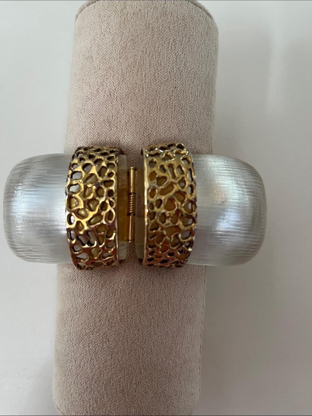 Alexis Bittar Turquoise Stone Filigree Cuff Bracelet - Blue and Brown Accents View 2